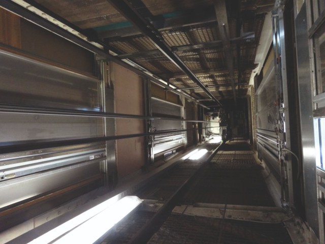 View down an lift shaft