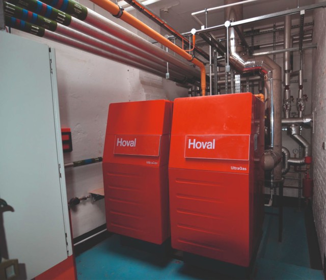 Hoval boilers in plant room 