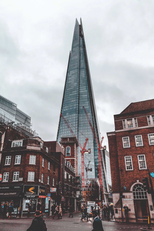 The Shard, with work going on around it. 