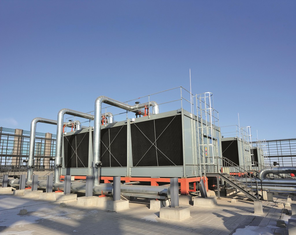 Cooling tower in datacentre building